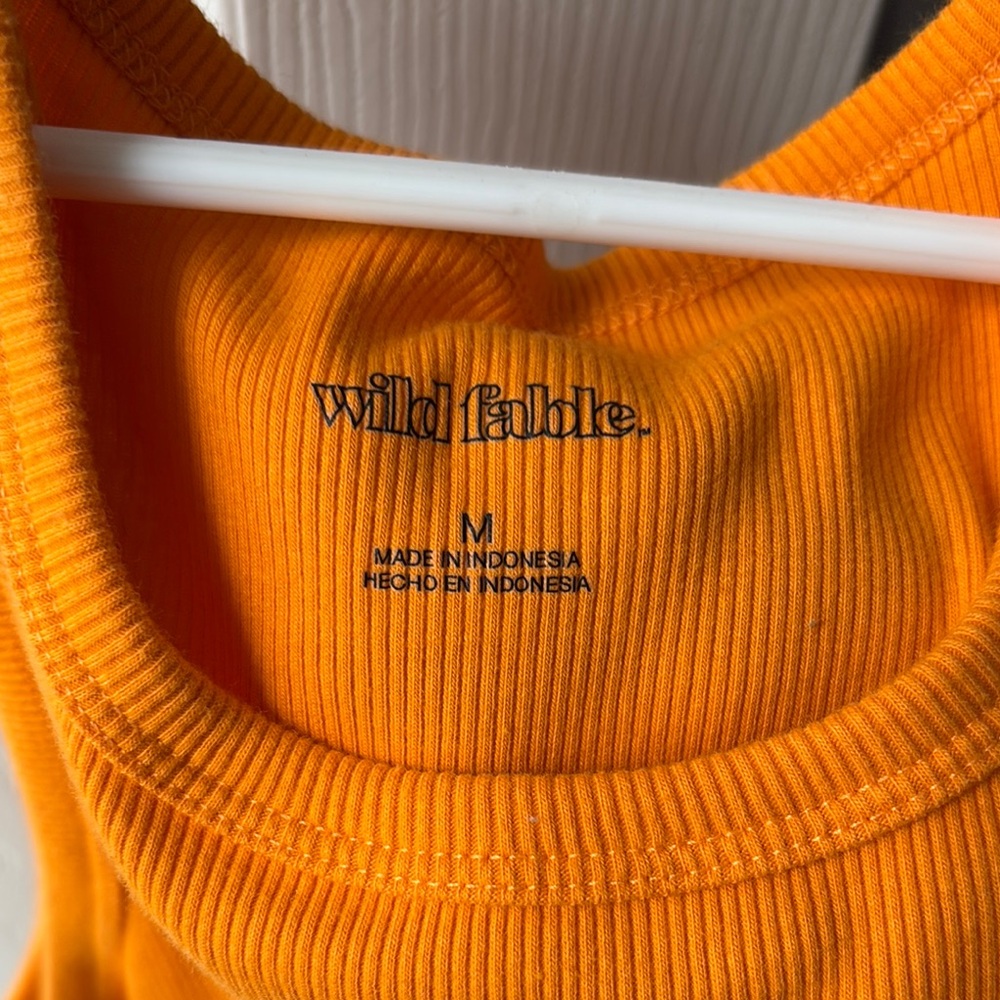 Orange Ribbed Tank Top - Picture 3 of 3